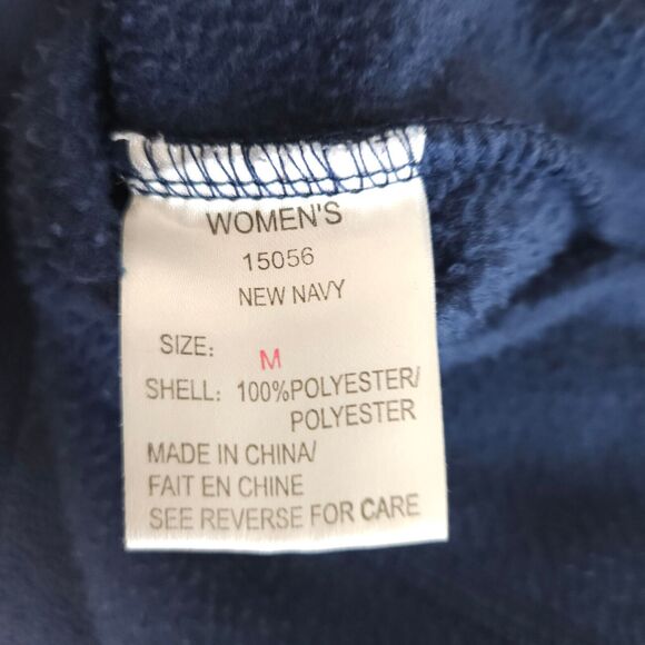 Woolrich Womens Medium Navy Blue Full Zip Fleece Mock Neck Sweater Jacket - Picture 4 of 7